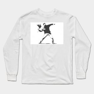 Banksy Throwing Flowers Art Long Sleeve T-Shirt